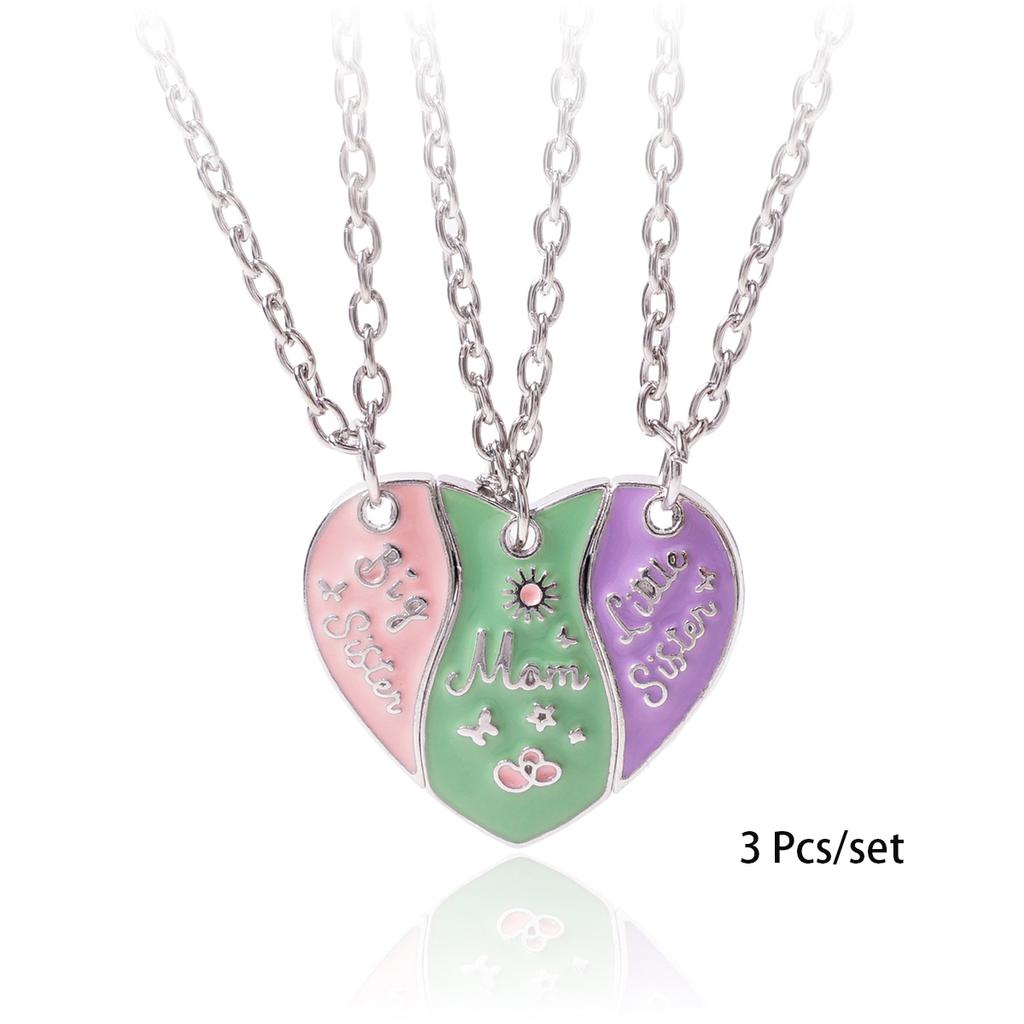 3 Pcs/set Best Friends Pendant Necklace For Woman Magnetic Adjustable Rainbow Daisy Lover Broken Heart Chain BFF Jewelry Gifts