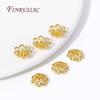 Trendy Double-layer Design Hollow Flower Caps 10MM 18K Gold Plated Alloy Bead Caps For Beads DIY Beading Jewelry Making Supplies