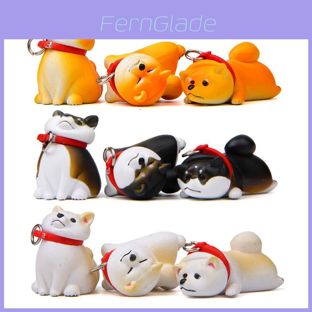 Cute Cartoon Lying Posture Shiba Inu Mini Doll Model For Home Office Gift