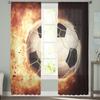 Flame Football Shooting Sport Athletics Tulle Curtain Voile Transparent for Bedroom Living Room Kitchen Sheer Window Curtains