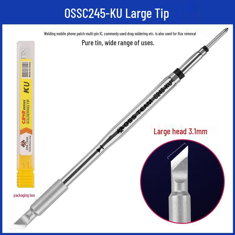 

Fast Pass T245 Adjustable Electric Soldering Iron with High-Frequency Station and C245 Bent Tip for Mobile Phone Repair and Flying Wire Welding