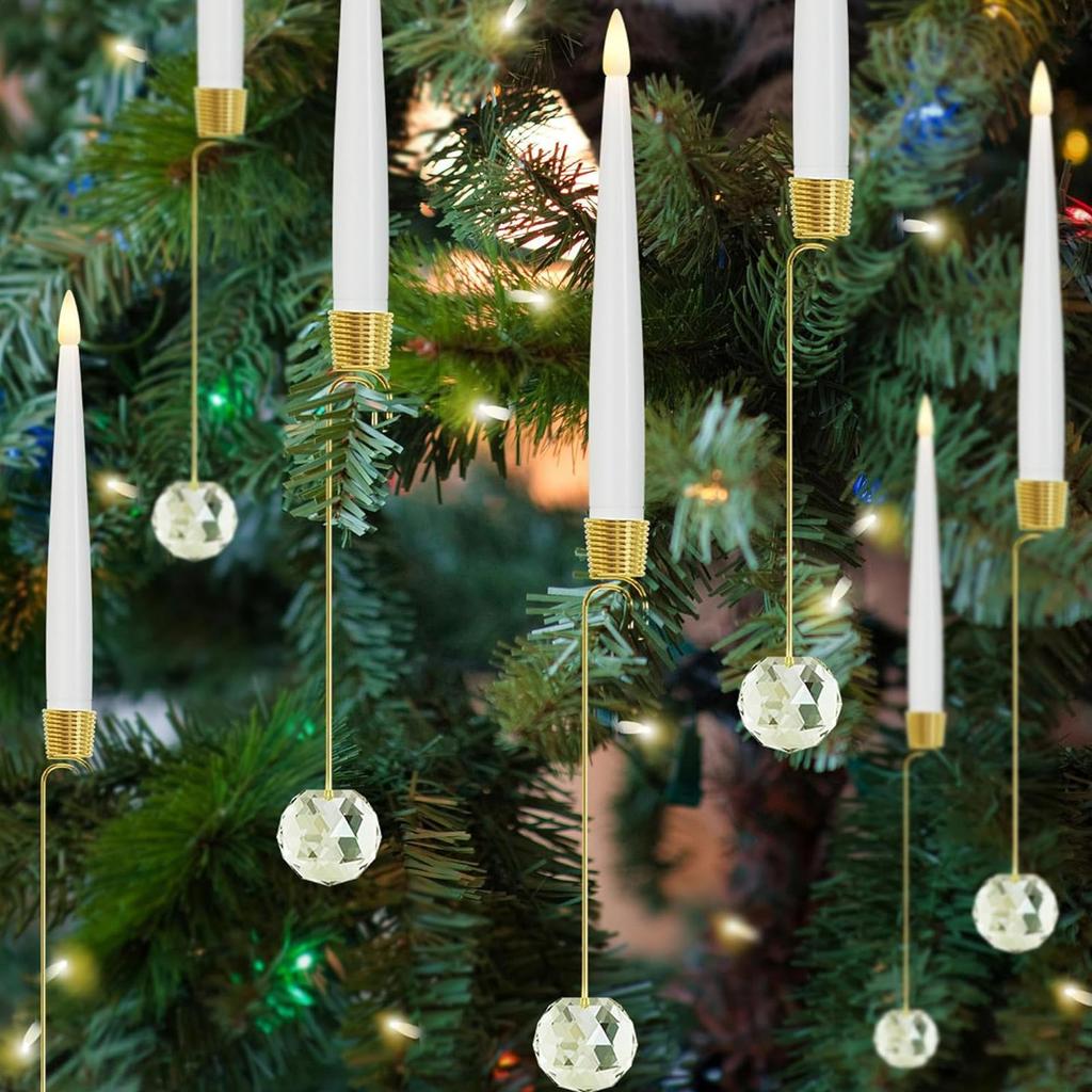 Weihnachtsbaumkerzen mit Fernbedienung Falsche LED-Kerze Batteriebetrieben Mit Fernbedienung 6 Stück Flammlose LED Mit Perlenkugel Haken Dekoration