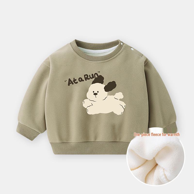 

Детская толстовка из флиса с круглым вырезом, теплая базовая рубашка с длинным рукавом для осени и зимы 80 cm