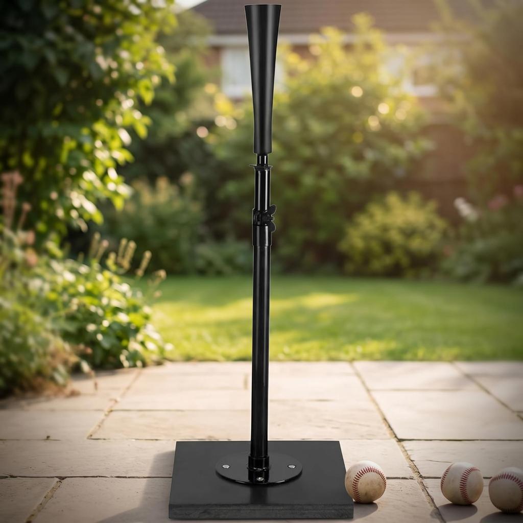 Batting Tee with Square Base Heavy-Duty Adjustable Stable Stand for