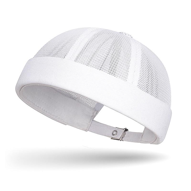Brimless Docker Hat Summer Mesh No Brim Beanie Hat Adjustable Rolled Cuff Cap Casual Unisex Retro Street Outdoor Hip-Hop Sailor Stylish Skull Caps