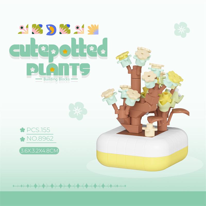 Bionic Eternal Flower Building Blocks: Sunflower and Rose Assembly Toy for Children