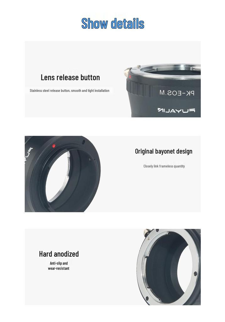 PK-EOSM Lens Adapter for Pentax PK Lenses To Canon EOSM M10 M5 M Mirrorless Cameras