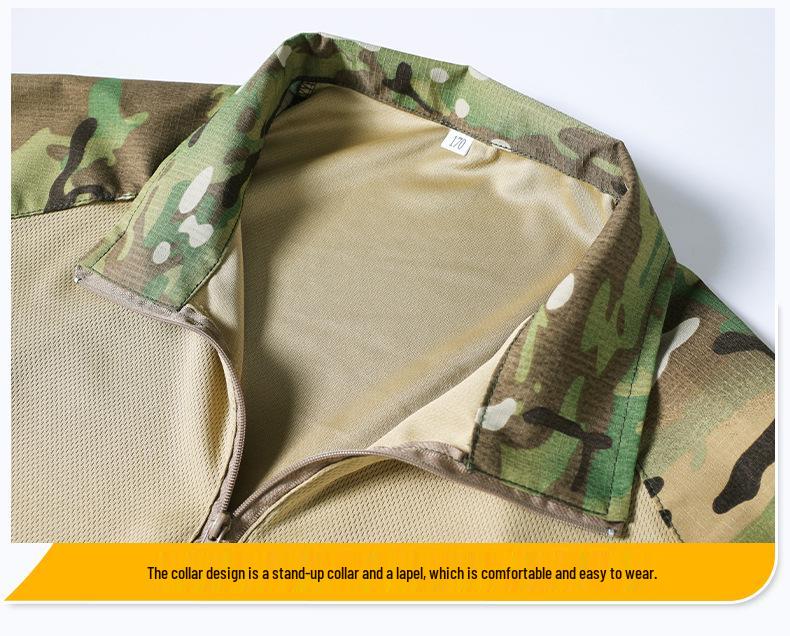 Summer Quick-Dry T-Shirt & Durable Work Pants Set for Outdoor Military Training or Security