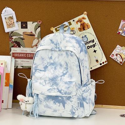 Schoolbag Small Fresh High Value Versatile Tie-dye Backpack Female Japanese Simple Large Capacity Student Schoolbag Commuter Schoolbag