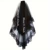 Double Layer Halloween Bridal Veil Long Length Lace Tulle Veil Ghost Bride Veil  Wedding Ceremony