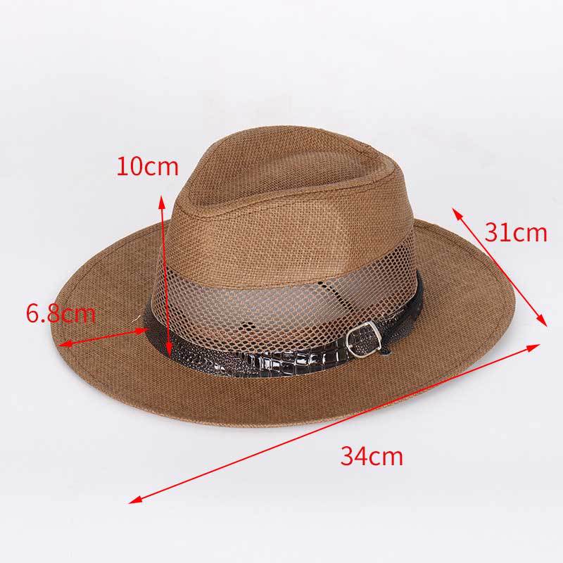 

Lace-up men s top hat Breathable mesh top hat Outdoor face covering sun hat Summer retro antique top hat average size кавовий