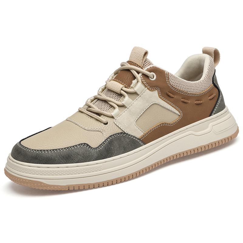 FashionGenuine Leather Casual Shoes Versatile Mens Vulcanized Shoes New Trend Comfort Skateboard Footwear Leisure Non-Slip Man Sneakers