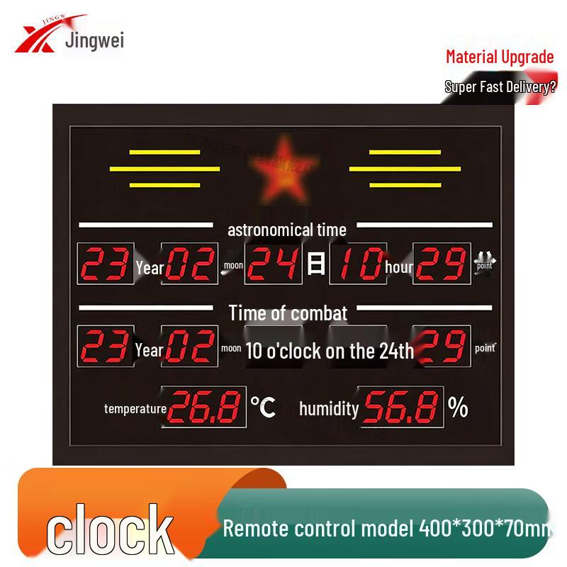 Jingwei Outdoor Digital Clock with Temperature & Humidity