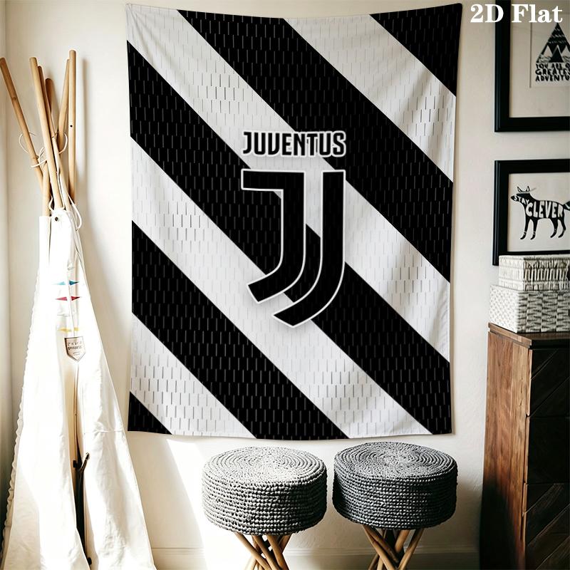 Juventus FC Wall Tapestry Aesthetic Wall Hanging Printed Fabric Blanket Decorative Tapestries for Bedroom Living Room Home Decor