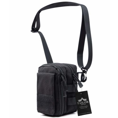 TAILOR JAPAN Tactical Pouch, Airsoft Pouch, Military Pouch, Multi-Function Pouch, Outdoor Camping, Solo Camping, 1000D Nylon, MOLLE Compatible (Black)