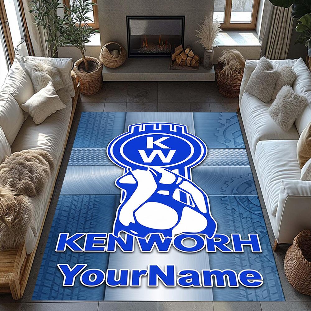 Kw Heavy Trucks Customizable Name Area Rug Suitable for Foyer Outdoor Decorate room Study room Anti-slip Rug Office home decor