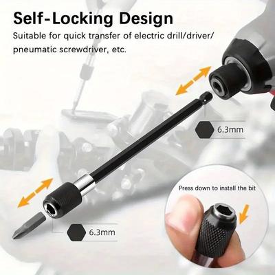 Magnetic Drill Bit Extension Holder 1/3pcs, Quick Release Universal Impact Driver Adapter, Durable Electric Tool Set