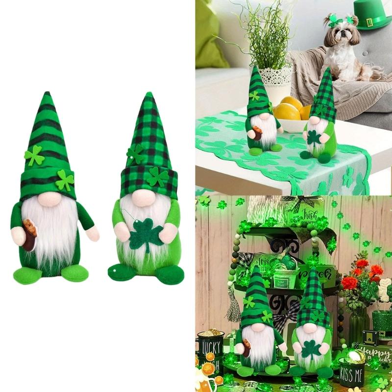 Patrick's Day Green Gnome Scandinavian Tomte Gnome Shamrock Decorations