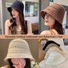 Summer New Hollow Knitted Bucket Hat Sun Protection and Sunshade Hat for Women's Leisure Versatile Small Fresh Fashion Pot Hat