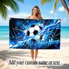 Soccer Theme Beach Towel Personalized Custom Name & Text Soft Quick Dry Beach Towel for Swimming Travel