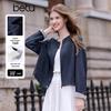 Betu Women's 2025 Autumn Collarless Faux Denim Short Jacket