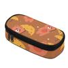 Pencil Bag 300D Polyester Portable Large Storage Space Smooth Zipper with Mesh Pocket Removable Divider and Pen Slots for Students