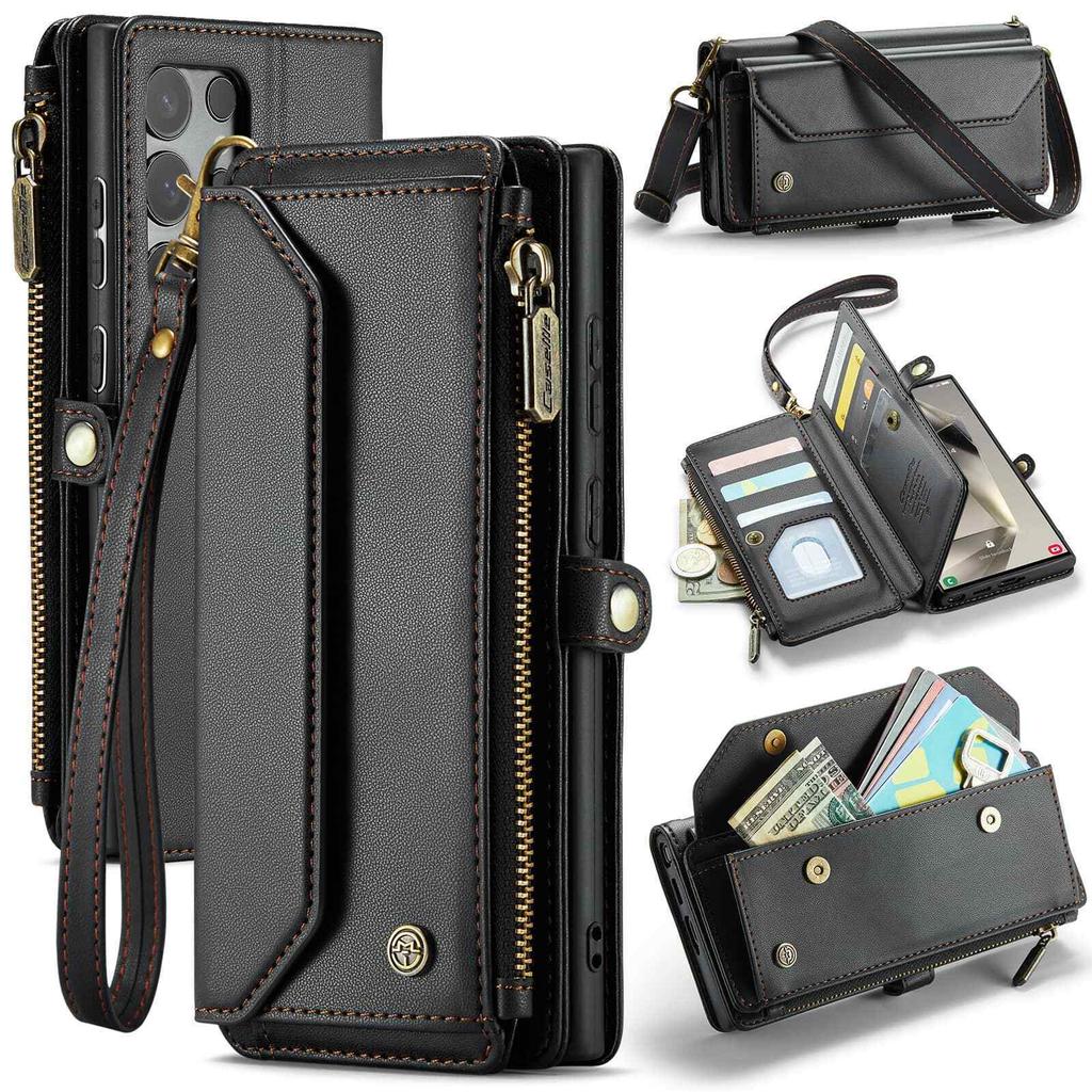 Tracolla per Samsung Galaxy S24 S23 Ultra S22 S21 S20 Custodia Portafoglio Porta Carte