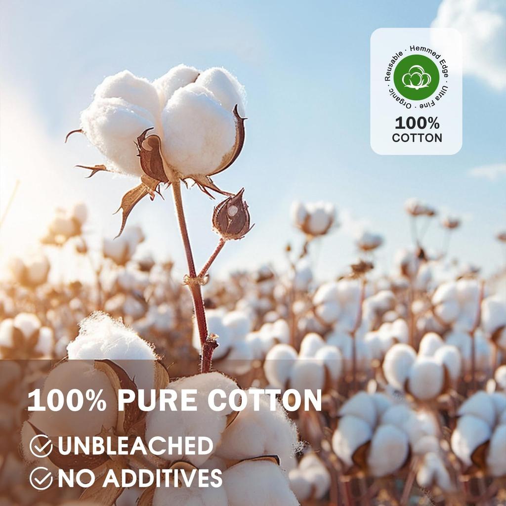 10 PCS Cheesecloth, 20x20 Inch – 100% Unbleached Cotton, Reble Hemmed Cheese Cloths for Straining, Nut Milk, Baking and Cheese Making (Grade 100)