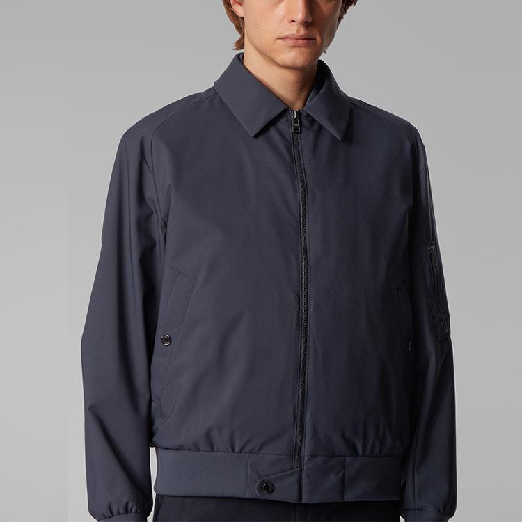 HUGO BOSS Jackets Men's Navy Blue Lapel Moderate Other 50427837-406