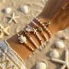 Starfish Multilayer Shell Bracelets Bohemian Wrap Charm Hand Chain New Conch Beaded Bangles  Gifts