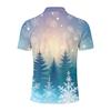 Men's Casual Short Sleeve Shirt with Christmas Print and Loose Fit for Holiday
