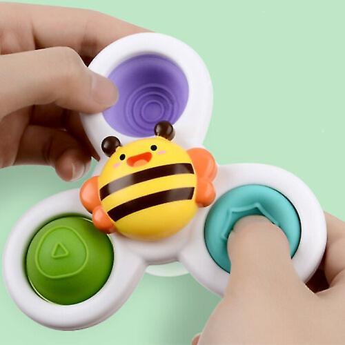 3X Baby Spinner Toys Butterfly Cartoon Spinning Toys Fidget Suction Cup Bath Toy