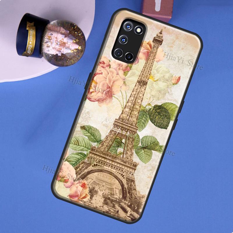 Paris Eiffel Tower Case For OPPO A74 A94 A54 A57 S A77 A76 A96 A52 A72 A91 A93 A5 A9 A31 A53 A15 A16 A17 Cover