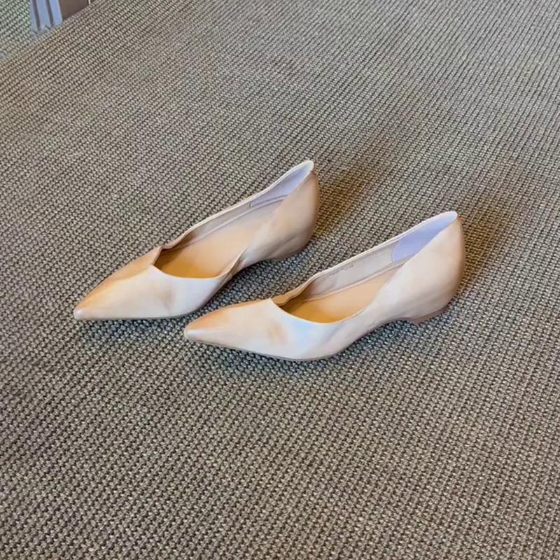 

Lan Cabinet Home~ Французские ретро туфли-лодочки с острым носом и неглубоким вырезом, женские туфли на плоской подошве со скрытой платформой, придающие темперамент, универсальные для работы и повседневной носки s 40 абрикосовый