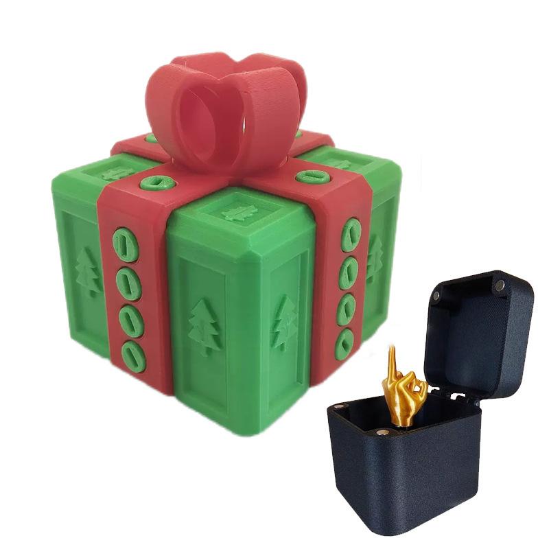 1 Juego de Dedo Medio Novedad Navideña Caja Sorpresa para Adultos Con Tornillos Impreso en 3D Divertido Regalo de Broma Regalo Molesto Para Amigos