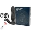 Blue Remote Control Anal Prostate Vibrator with Double Ring Lock and Telescopic Function