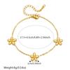 18K Gold Plated Dainty Chain Bracelet with 3D Flower Charms, Adjustable Minimalist Floral Bracelet, Elegant Jewelry for Women Daily Wear Gift