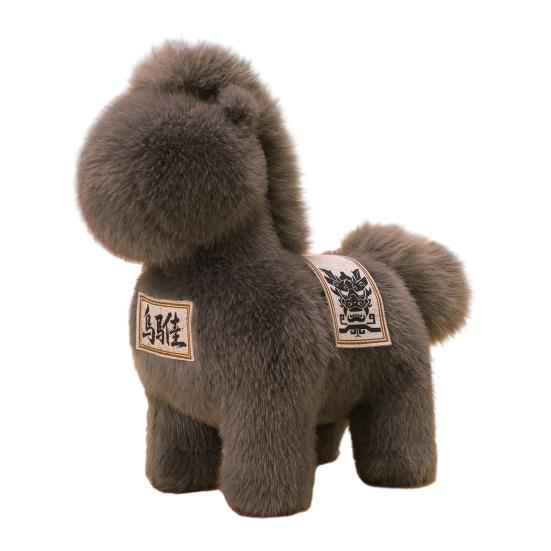 

2026 год Лошади Плюшевая кукла Мягкая тканевая лошадка Орнамент Китайский Новый год Праздник Весны Зодиакальное украшение 25cm темно-серого