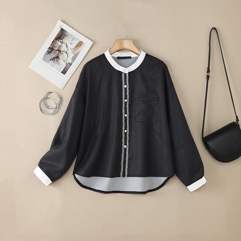 

ZANZEA Женская повседневная блузка в полоску с круглым вырезом и длинным рукавом 3XL