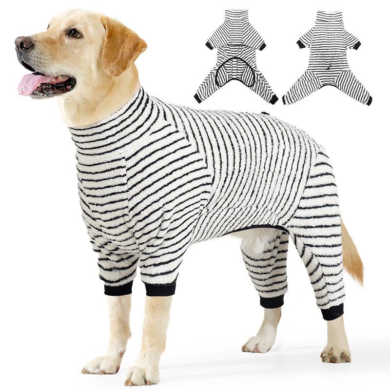 Pet Clothing, Winter Home Wear for Dogs, Anti-shedding Four-legged Clothes, Medium and Large-sized Dog Long-pile Cotton Clothes
