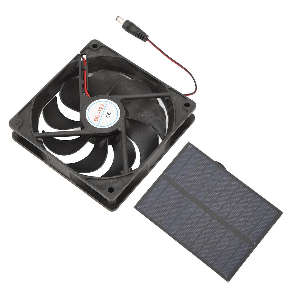 Outdoor Solar Panel Fan Kit Monocrystalline Silicon for Caravans Campers Toilets Pet Houses 12V 3W