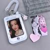 3 Inch Acrylic Camera Shape Kpop Photocard Holder with Keychain Idol Photo Card Display Case Bag Pendant School Stationery