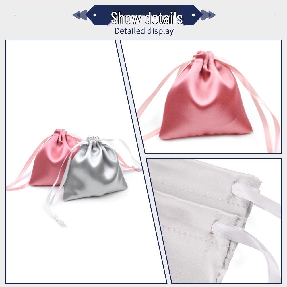Customizable High-End Satin Drawstring Wedding Candy Bag with Screen Printing