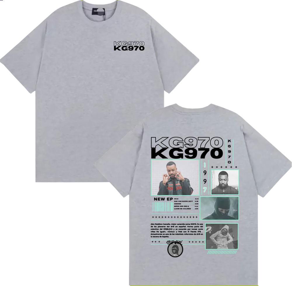 Rapper Kg970 Music Album Tour Graphic T-shirts for Men Harajuku Fashion Trend T Shirt Male Summer O-Neck Loose Oversized T-shirt
