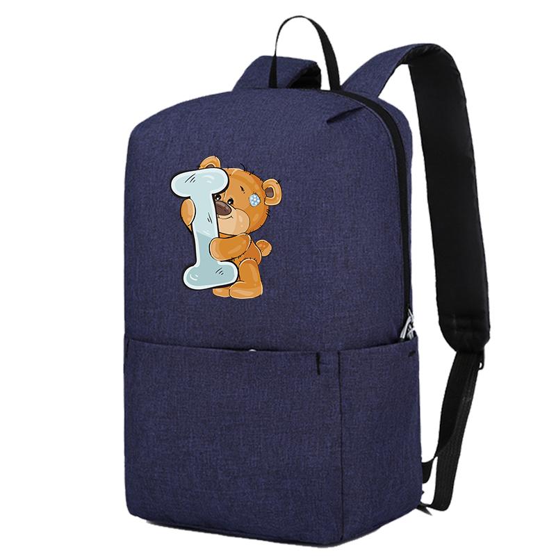 

Рюкзак «Милый маленький медвежонок» с 26 английскими буквами, школьная сумка для девочек, холщовые рюкзаки для косплея, детская сумка для книг, обратно в школу