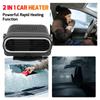 12V 150W Portable Electric Car Heater Rotation Heating Cooling Fan Warmer Wind Defrosting Black ABS 2in1 Snow Demister Defroster