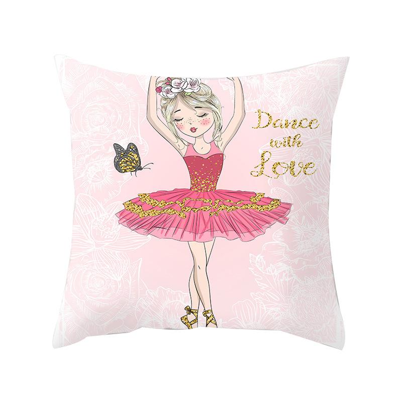 Ballet Dance Girl Pillow Cover Home Material Sofa Pillow Cushion Cover Ins Style Sleeping Side Premium Durable