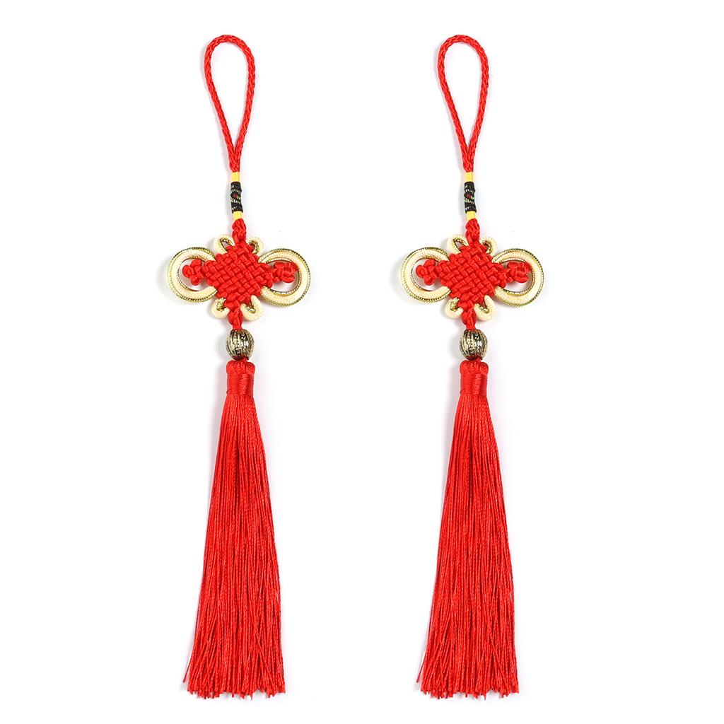 2pcs Chinese Knot Festive Fortune Silk Tassel Fringe Pendant For Spring Festival Home Decoration New Year's Gifts Accessories
