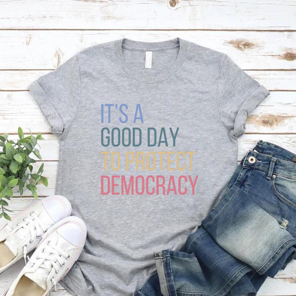 Protect Democracy Shirt Tee Womens Rights T-shirt Political Shirts Casual Short Sleeve Women Tshirts Streetwear Female T-Shirt