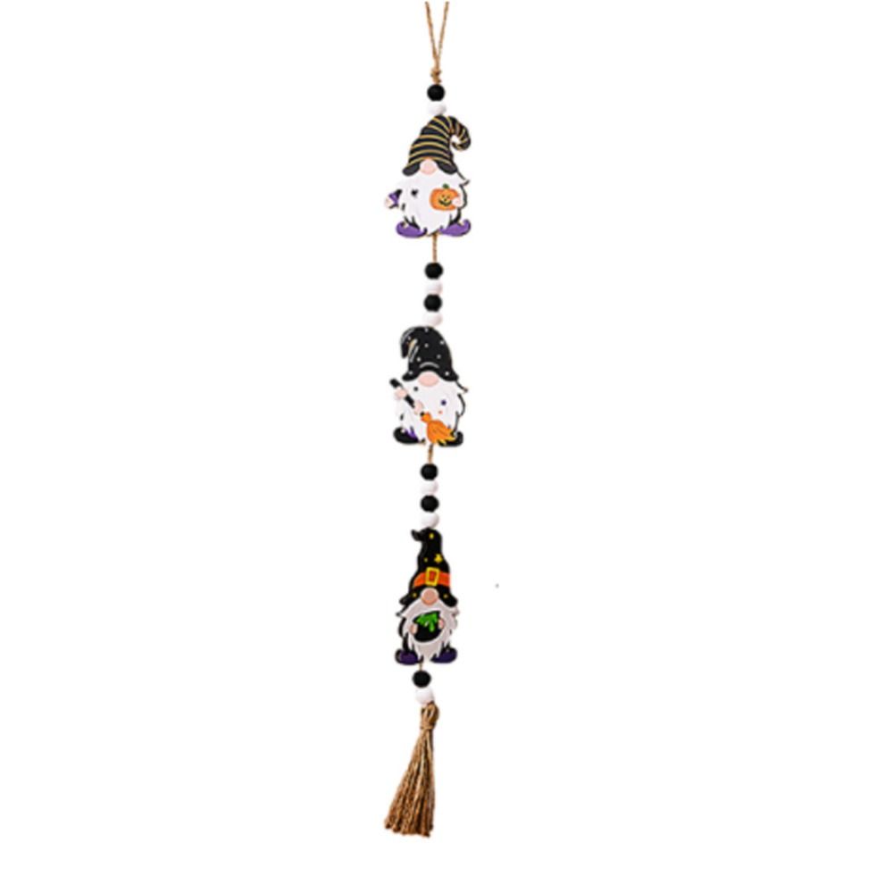 With Tassels Halloween Wooden Beads Pendant Long Pumpkin Beads Pendant  Halloween Decor